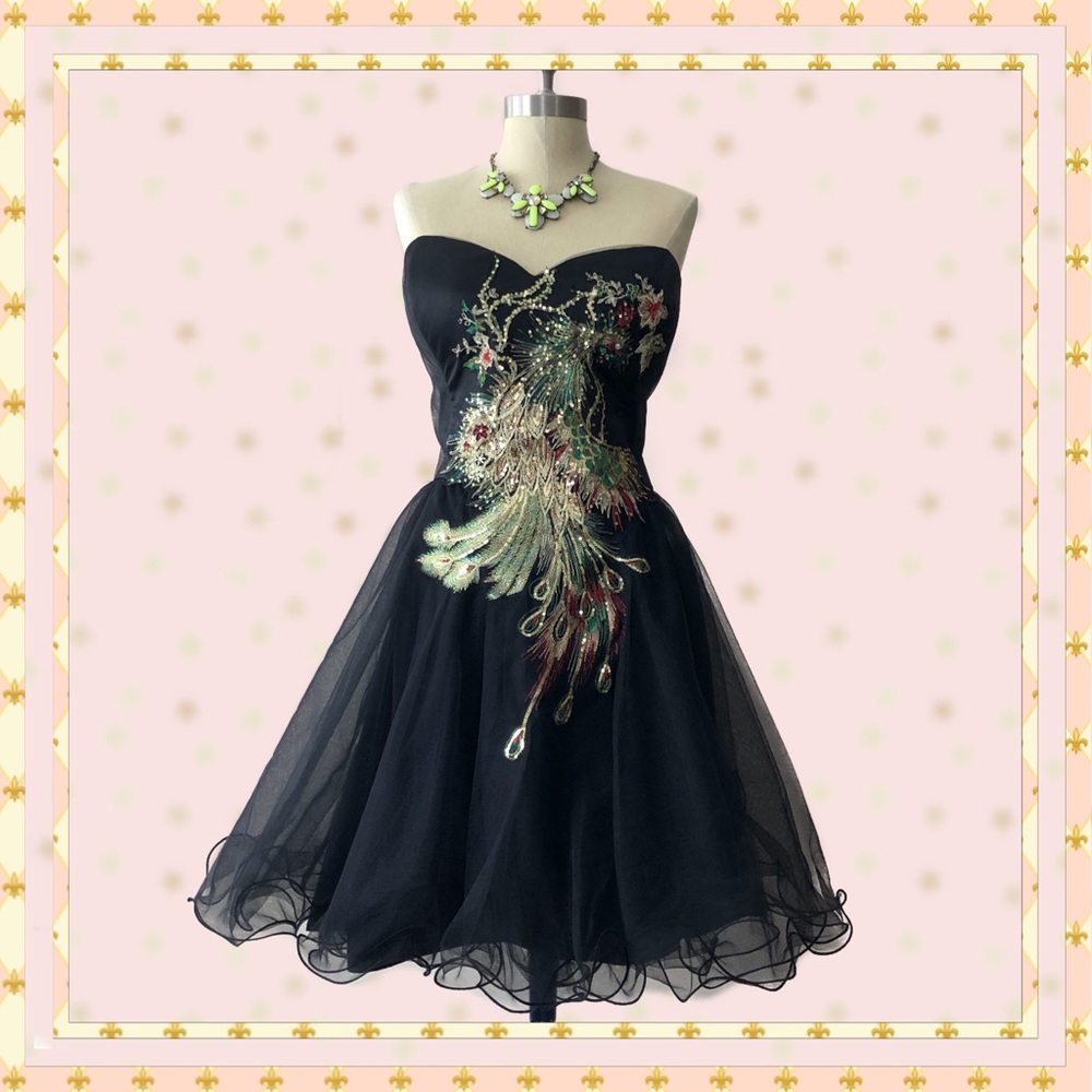 Chi Chi London Tulle Dress in Peacock sz 20